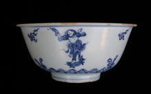 Load image into Gallery viewer, Ming period Blue and white bowl with Wu Zhen image. stock no. C 66