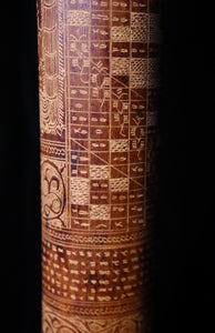 Bartak bamboo calendar. Ht 52 cm