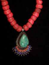 Load image into Gallery viewer, 26 Tibetan turquoise and silver centerpiece