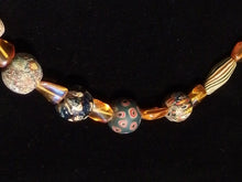 Load image into Gallery viewer, 02 Amber and Mosaic bead necklace