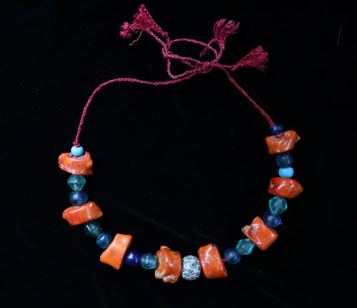 37 Coral and old bead Necklace