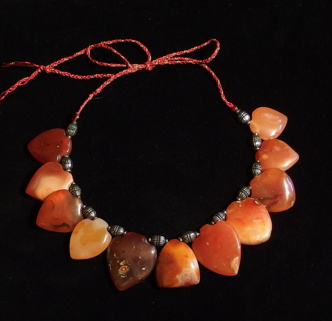 104 Carnelian Heart bead necklace