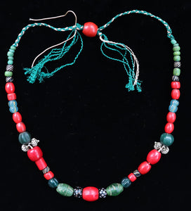 40 Chinese glass 'coral' beads with other trade beads